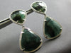 EXTRA LARGE 30.45CT DIAMOND & AAA GREEN AGATE 14K WHITE GOLD 3D HANGING EARRINGS
