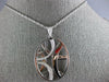 ESTATE LARGE .29CT DIAMOND 18KT WHITE GOLD 3D CRISS CROSS OVAL FUN PENDANT