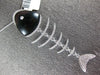 EXTRA LARGE 10.26CT DIAMOND AAA ONYX 14KT WHITE GOLD LUCKY FISH SKELETON PENDANT
