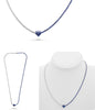 7.43CT DIAMOND & AAA SAPPHIRE 18KT WHITE GOLD 3D HEART SHAPE SOLITAIRE NECKLACE