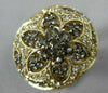 LARGE 3.43CT DIAMOND & AAA SMOKY TOPAZ 14KT YELLOW GOLD FLOWER DOME SHAPE RING