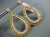 LARGE 4.97CT PINK & FANCY YELLOW DIAMOND 18K YELLOW & ROSE GOLD HANGING EARRINGS