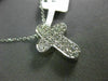 ANTIQUE .40CT ROUND DIAMOND 14KT WHITE GOLD CLASSIC FLOATING CROSS PENDANT #1894