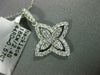 ESTATE .57CT DIAMOND 18K WHITE GOLD 3D CLASSIC 4 LEAF CLOVER FLOWER LOVE PENDANT