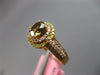 LARGE 1.11CT WHITE PINK & MOCHA DIAMOND 18KT YELLOW GOLD CLASSIC ENGAGEMENT RING