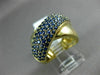 ESTATE LARGE 2.31CT AAA SAPPHIRE & TANZANITE 14K YELLOW GOLD 3D CRISS CROSS RING