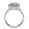 LARGE CERTIFIED 2.02CT BLUE PINK & WHITE DIAMOND 18KT WHITE GOLD ENGAGEMENT RING