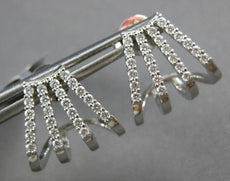 ESTATE .44CT DIAMOND 18KT WHITE GOLD 3D MULTI ROW UMBRELLA FUN HANGING EARRINGS