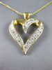 ESTATE LARGE 2.03CT DIAMOND 14K 2 TONE GOLD ROUND & BAGUETTE HEART PENDANT 27251