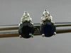 ESTATE 1.10CT DIAMOND & AAA SAPPHIRE 14K WHITE GOLD CLASSIC STUD EARRINGS #25728