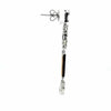 2.97CT DIAMOND & AAA ONYX 18KT WHITE GOLD ROUND & BAGUETTE BY THE YARD EARRINGS