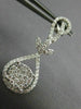 ESTATE LARGE 1.63CT DIAMOND 18KT WHITE GOLD 3D TEAR DROP LEAF HANGING EARRINGS