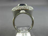 ESTATE LARGE 6.95CT DIAMOND & AAA SAPPHIRE 14KT WHITE GOLD OVAL ENGAGEMENT RING