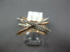 ESTATE LARGE .41CT DIAMOND 14KT WHITE & ROSE GOLD MULTI ROW CRISS CROSS FUN RING