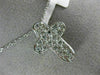 ANTIQUE .40CT ROUND DIAMOND 14KT WHITE GOLD CLASSIC FLOATING CROSS PENDANT #1894