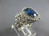 LARGE 3.3CT DIAMOND & AAA SAPPHIRE 14KT WHITE GOLD OVAL FLOWER ENGAGEMENT RING