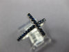 ESTATE .39CT AAA SAPPHIRE 18KT WHITE GOLD 3D CLASSIC 3D CROSS RING