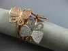 ESTATE LARGE .74CT WHITE & PINK DIAMOND 18KT WHITE & ROSE GOLD 3D BUTTERFLY RING