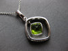ESTATE LARGE 1.55CT DIAMOND & AAA PERIDOT 14K WHITE GOLD CUSHION & ROUND PENDANT