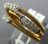 ESTATE WIDE .32CT DIAMOND 18KT WHITE & ROSE GOLD CRISS CROSS PAVE SNAKE FUN RING