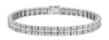 WIDE 6.55CT DIAMOND 18KT WHITE GOLD 3D ROUND & BAGUETTE CLASSIC TENNIS BRACELET