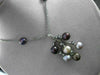 ANTIQUE LARGE .12CT DIAMOND & AAA PEARL 14K BLACK GOLD ETOILE 3D FLORAL NECKLACE