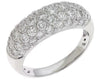 ESTATE 1.70CT DIAMOND 14KT WHITE GOLD 3D MULTI ROW PAVE ROUND ANNIVERSARY RING