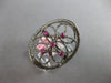 ESTATE LARGE AAA RUBY 14KT BLACK GOLD 3D FILIGREE FLOWER OVAL RING
