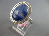 4.14CT DIAMOND & AAA SLICED SAPPHIRE 14KT WHITE GOLD OVAL & ROUND FILIGREE RING