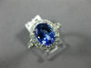 ESTATE LARGE 2.85CT DIAMOND & AAA TANZANITE 18KT WHITE GOLD HALO ENGAGEMENT RING