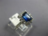 WIDE 1.60CT DIAMOND & AAA SAPPHIRE 14KT WHITE GOLD EMERALD CUT ENGAGEMENT RING