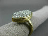 ESTATE LARGE 1.5CT DIAMOND 14K 2 TONE GOLD PAVE MARQUISE HAMMER DESIGN LOVE RING