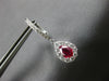 1.56CT DIAMOND & AAA RUBY 14KT WHITE GOLD 3D PEAR SHAPE & ROUND HANGING EARRINGS