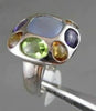 ESTATE 9.65CTW WIDE MULTI COLOR STONES 14KT WHITE GOLD RING