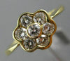 ESTATE .51CT DIAMOND 14KT YELLOW GOLD 3D CLASSIC FLOWER PROMISE ENGAGEMENT RING