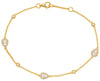 .36CT DIAMOND 14KT YELLOW GOLD ROUND PEAR SHAPE BY THE YARD LOVE TENNIS BRACELET