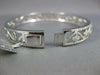 ESTATE WIDE 1.80CT DIAMOND 18KT WHITE GOLD FILIGREE WAVE FLOWER BANGLE BRACELET