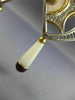 ESTATE DIAMOND AAA PEARL & GARNET 14KT YELLOW GOLD & STAINLESS STEEL 3D EARRINGS