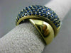 ESTATE LARGE 2.31CT AAA SAPPHIRE & TANZANITE 14K YELLOW GOLD 3D CRISS CROSS RING