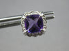 1.67CT DIAMOND & AAA AMETHYST 14KT WHITE GOLD CUSHION & ROUND HALO STUD EARRINGS