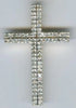 ESTATE .39CT DIAMOND 14KT YELLOW GOLD CLASSIC DOUBLE ROW CROSS FLOATING PENDANT