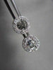 ANTIQUE .54CT 3D ROUND DIAMOND FILIGREE 14KT WHITE GOLD EARRINGS JACKET SETTINGS