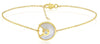 3.21CT DIAMOND & AAA MOTHER OF PEARL 18KT YELLOW GOLD 3D SOLITAIRE FUN BRACELET