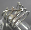 ESTATE .33CT ROUND DIAMOND 14KT WHITE GOLD 3D MULTI ROW ETOILE V SHAPE FUN RING
