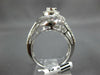 LARGE .77CT DIAMOND 14KT WHITE GOLD ROUND & BAGUETTE FLOWER LEAF ENGAGEMENT RING