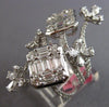 ESTATE EXTRA LARGE 4.08CT DIAMOND 18KT WHITE GOLD 3D MULTI FLOWER COCKTAIL RING