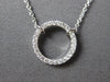 ESTATE .10CT DIAMOND 18KT WHITE GOLD 3D CLASSIC CIRCLE OF LIFE LOVE NECKLACE