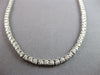 LARGE 4.0CT DIAMOND 14KT WHITE GOLD 3D 4 PRONG GRADUATING LOVE TENNIS NECKLACE