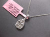 LARGE 1.02CT DIAMOND 14KT WHITE 3D GOLD INVISIBLE PEAR SHAPE TEAR DROP PENDANT