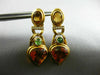 ESTATE LARGE 14.10CT DIAMOND & CITRINE EMERALD 18KT YELLOW GOLD HANGING EARRINGS